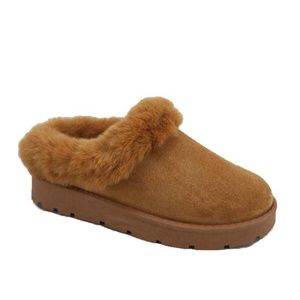 Faux Fur Moccasin Slipper - Winter Fluffy Cozy Boo